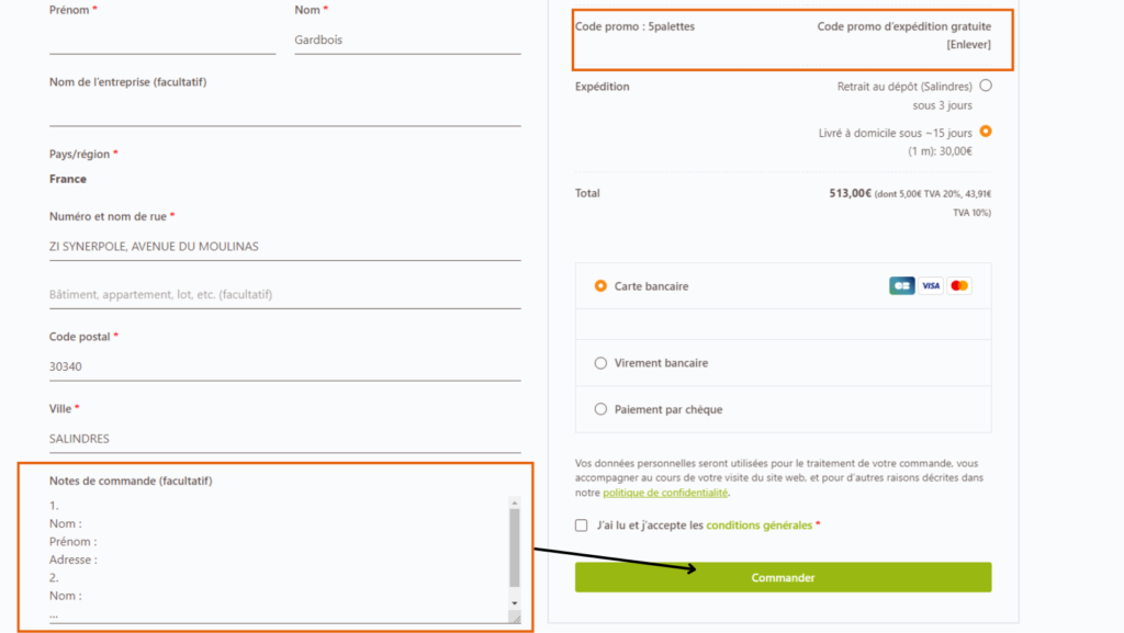 Comment utiliser le code promo pour bénéficier de la livraison gratuite de granulés de bois 