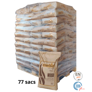 Granulés de bois ENERBIO - 1 Palette de 77 sacs en papier recyclé - 5.60€ le sac